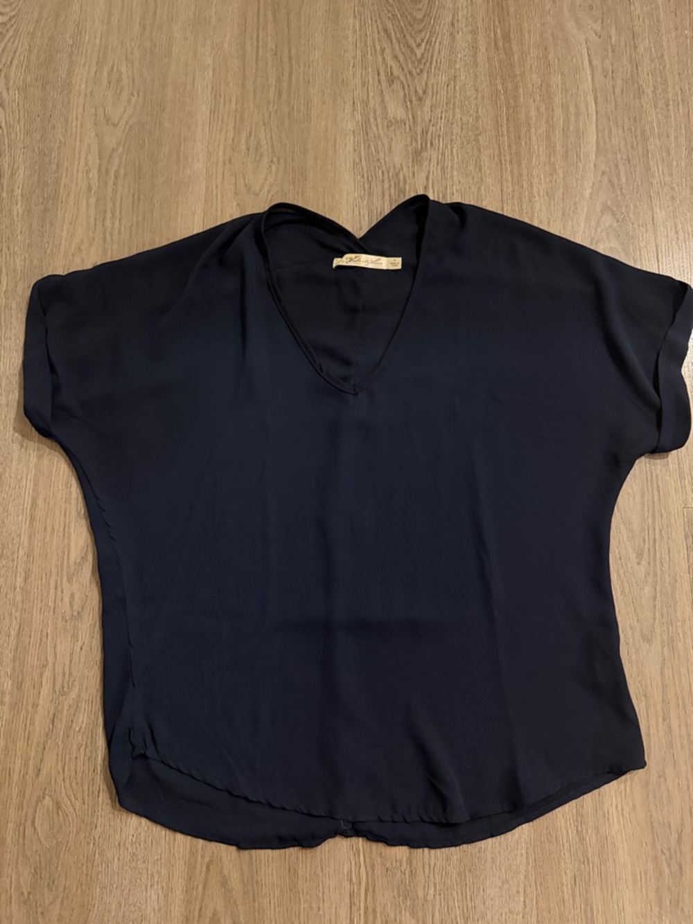 Liberty Love Navy V-Neck Short Sleeve Blouse